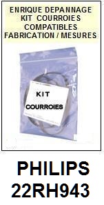 PHILIPS 22RH943  <BR>kit 3 courroies pour platine k7 (<b>set belts</b>)<small> 2017-01</small>