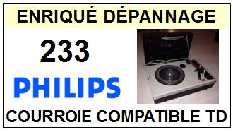 PHILIPS 233  Courroie Tourne-disques <BR><small>a 2014-01</small>