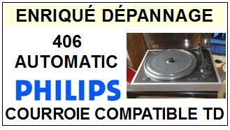 PHILIPS<br> 406 AUTOMATIC courroie (flat belt) pour tourne-disques <BR><small>sc 2015-08</small>