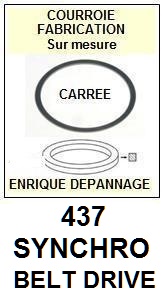 PHILIPS 437 SYNCHRO BELT DRIVE  <BR>courroie d'entrainement tourne-disques (<b>square belt</b>)<small> fevrier-2017</small>