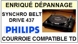 PHILIPS 437 SYNCHRO BELT DRIVE  <BR>courroie d'entrainement tourne-disques (<b>square belt</b>)<small> fevrier-2017</small>