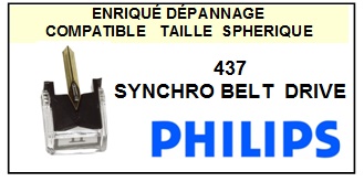 PHILIPS-437 SYNCHRO BELT DRIVE-POINTES-DE-LECTURE-DIAMANTS-SAPHIRS-COMPATIBLES