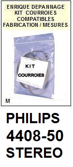 PHILIPS <BR>4408-50 STEREO kit 3 Courroies (belts) pour Magntophone <BR><small>a 2014-11</small>