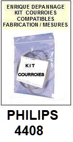 PHILIPS 4408  <br>kit 3 courroies pour magntophone (<b>set belts</b>)<small> 2017-01</small>