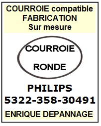 FICHE-DE-VENTE-COURROIES-COMPATIBLES-PHILIPS-532235830491 5322-358-30491