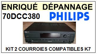 PHILIPS 70DCC380 DIGITAL COMPACT CASSETTE (DCC) <BR>kit 2 courroies pour platine k7 (<b>set belts</b>)<small> 2016-02</small>