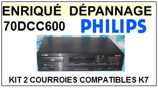 PHILIPS 70DCC600 DIGITAL COMPACT CASSETTE (DCC) <BR>kit 2 courroies pour platine k7 (<b>set belts</b>)<small> 2016-02</small>