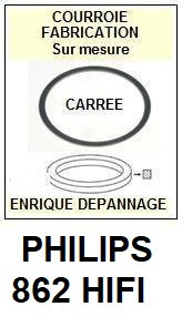 PHILIPS 862HIFI 862 HIFI <BR>courroie d'entrainement tourne-disques (<b>square belt</b>)<small> 2017 JUILLET</small>
