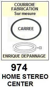 PHILIPS 974 HOME STEREO CENTER  <BR>courroie d'entrainement tourne-disques (<b>square belt</b>)<small> 2017 JUIN</small>