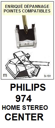 PHILIPS-974 HOME STEREO CENTER-POINTES-DE-LECTURE-DIAMANTS-SAPHIRS-COMPATIBLES