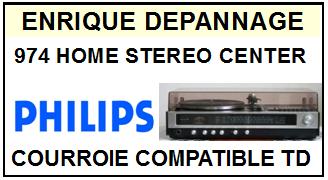 PHILIPS 974 HOME STEREO CENTER  <BR>courroie d'entrainement tourne-disques (<b>square belt</b>)<small> 2017 JUIN</small>