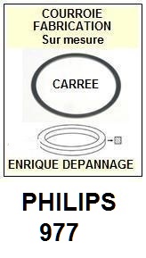 PHILIPS 977  <BR>courroie d'entrainement tourne-disques (<b>square belt</b>)<small> fevrier-2017</small>