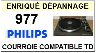 PHILIPS 977  <BR>courroie d'entrainement tourne-disques (<b>square belt</b>)<small> fevrier-2017</small>