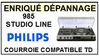 PHILIPS-985 STUDIO LINE-COURROIES-COMPATIBLES