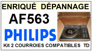 PHILIPS AF563  kit 2 Courroies Compatibles Tourne-disques