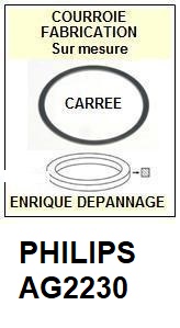 PHILIPS AG2230  <BR>courroie d'entrainement tourne-disques (<b>square belt</b>)<small> 2016-03</small>