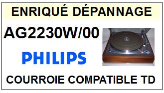 PHILIPS AG2230W/00  <BR>courroie d'entrainement tourne-disques (<b>square belt</b>)<small> 2016-03</small>