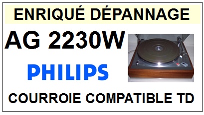 PHILIPS AG2230W  <BR>courroie d'entrainement tourne-disques (<b>square belt</b>)<small> 2016-03</small>