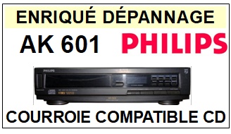 PHILIPS AK601  <br>Courroie pour lecteur CD (<b>Cd player square belt</b>)<small> 2017 SEPTEMBRE</small>