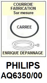 PHILIPS AQ6350/00  <br>courroie  pour platine K7 (<B>square belt</B>)<SMALL> MARS-2017</small>