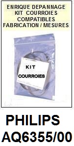 PHILIPS AQ6355/00  <BR>kit 3 courroies pour platine k7 (<b>set belts</b>)<small> fvrier-2017</small>