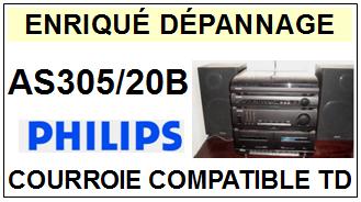 PHILIPS <br>Platine AS305/20B AS305-20B Courroie Tourne-disques <BR><small>sc 2014-10</small>