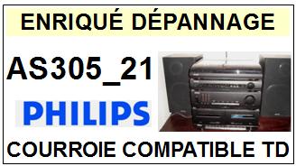PHILIPS AS305-21  Courroie Tourne-disques <BR><small>sc 2014-06</small>