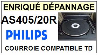 PHILIPS<br> AS405/20R AS405-20R courroie (flat belt) pour tourne-disques <BR><small>a 2015-04</small>