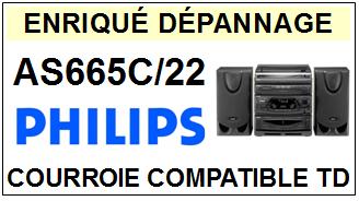 PHILIPS<br> AS665C-22 courroie (flat belt) pour tourne-disques <BR><small>sc+k7 2015-03</small>