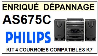 PHILIPS  AS675C     kit 4 Courroies Compatibles Platine K7