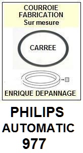 PHILIPS AUTOMATIC 977  <BR>courroie d'entrainement tourne-disques (<b>square belt</b>)<small> fevrier-2017</small>