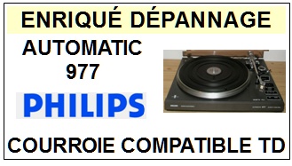 PHILIPS AUTOMATIC 977  <BR>courroie d'entrainement tourne-disques (<b>square belt</b>)<small> fevrier-2017</small>