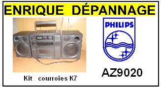 PHILIPS  AZ9020 kit 2 courroies compatibles magnetophone K7