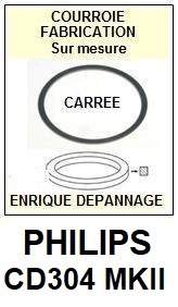 PHILIPS CD304MKII  <br>Courroie pour lecteur CD (<b>Cd player square belt</b>)<small> 2018  JANVIER </small>