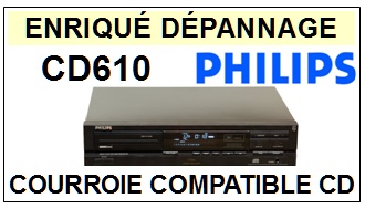 PHILIPS CD610  <br>Courroie pour lecteur CD (<b>Cd player square belt</b>)<small> 2016-11</small>