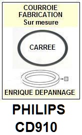 PHILIPS CD910  <br>Courroie pour lecteur CD (<b>Cd player square belt</b>)<small> 2017-02</small>
