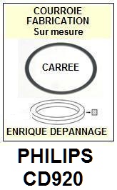 PHILIPS CD920  <br>Courroie pour lecteur CD (<b>Cd player square belt</b>)<small> 2017-02</small>