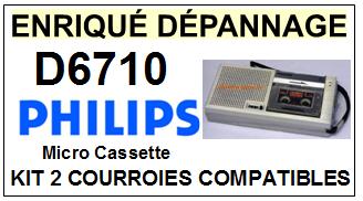 PHILIPS<br> D6710  kit 2 Courroies Platine Micro cassette  <br><small>a 2014-10</small>