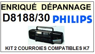 PHILIPS D8188/30  kit 2 Courroies Compatibles Platine K7