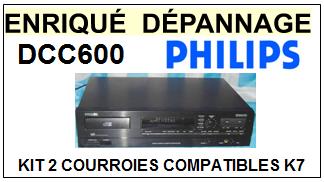 PHILIPS DCC600 DIGITAL COMPACT CASSETTE (DCC) <BR>kit 2 courroies pour platine k7 (<b>set belts</b>)<small> 2016-02</small>