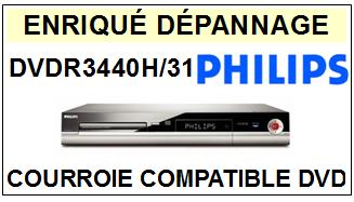 PHILIPS<br> DVDR3440H-31  Courroie (square belt) Lecteur DVD <br><SMALL>a 2015--04</small>