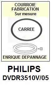 PHILIPS DVDR3510V/05  <br>Courroie pour Lecteur DVD (<b>square belt</b>)<SMALL> fevrier-2017</small>