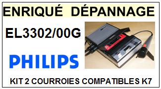 PHILIPS EL3302/00G  kit 2 Courroies Platine K7 <br><small>a 2014-05</small>