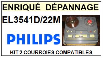 PHILIPS  EL3541D/22M    kit 2 Courroies Compatibles Magntophone
