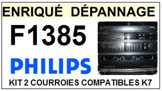 PHILIPS F1385  kit 2 Courroies Platine K7 <br><small>sc+k7 2014-04</small>