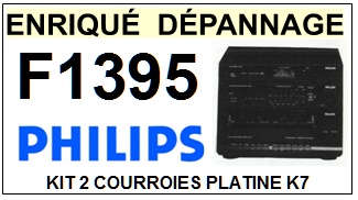 PHILIPS F1395  <BR>kit 2 courroies pour platine k7 (<b>set belts</b>)<small> 2016-07</small>