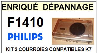 PHILIPS<br> F1410 kit 2 courroies (belts) pour platine K7 <br><small>cel+k7 2014-12</small>