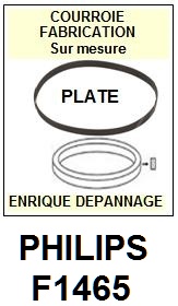 PHILIPS F1465  <br>Courroie plate d\'entrainement tourne-disques (<b>flat belt</b>)<small> 2017 MAI</small>