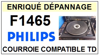 PHILIPS F1465  <br>Courroie plate d\'entrainement tourne-disques (<b>flat belt</b>)<small> 2017 MAI</small>