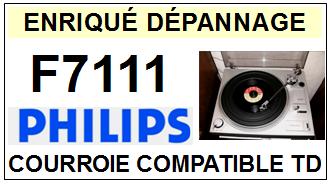PHILIPS<br> F7111  courroie (square belt) pour tourne-disques <BR><small>sc 2015-03</small>